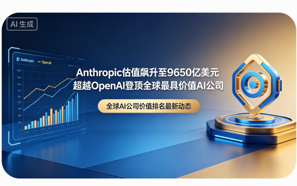 Anthropic估值飙升至9650億美元 超越OpenAI登頂全球最具價值AI公司