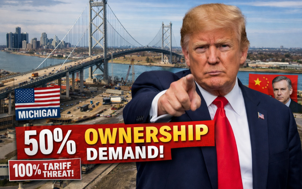 川普揚言阻跨國大橋通車 稱美握一半所有權