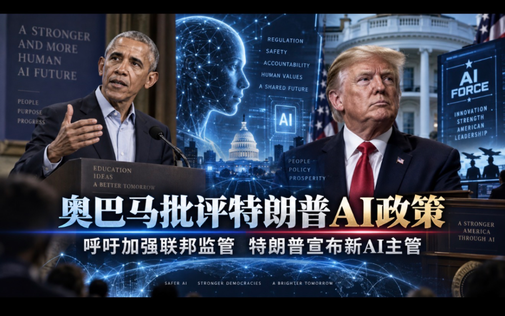 奥巴马批评特朗普AI政策 呼吁加强联邦监管