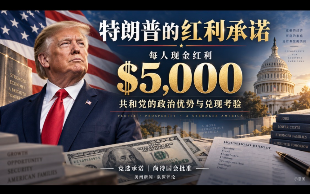 特朗普每人“5000美元現金紅利”承諾的政治優勢與兌現考驗