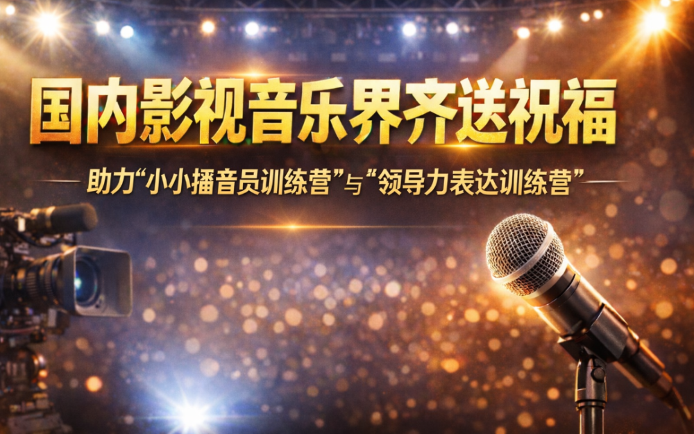国内影视与音乐艺术界的专业人士为“小小播音员训练营”与“领导力表达训练营”送来祝福