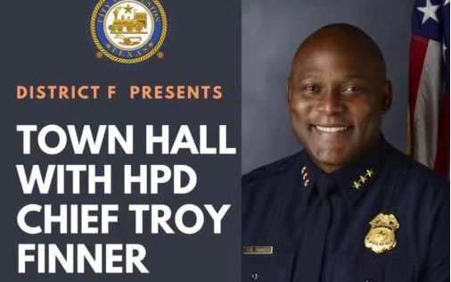 休士頓警察局長費納(TROY FINNER) 本周三舉行社區治安大會 歡迎踴躍參加
