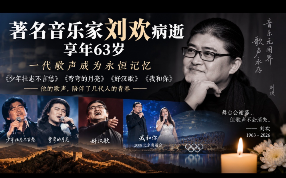着名音乐家刘欢病逝 享年63岁