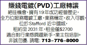 賺錢電鍍（PVD）工廠轉讓