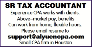 Now Hiring -Sr. Tax Accountant