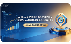 Anthropic估值飙升至9650億美元 超越OpenAI登頂全球最具價值AI公司