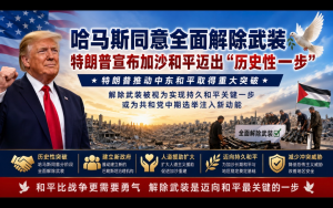 哈馬斯同意全面解除武裝 特朗普宣布加沙和平邁出“曆史性一步”