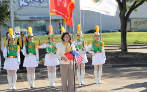 蕭伊芳元旦致詞，感謝全僑支持  禹道慶領銜，率榮光會弟兄升旗
