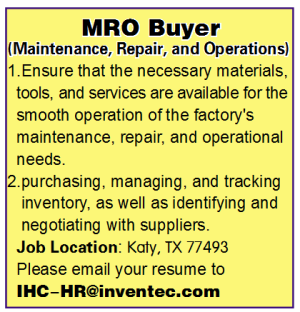 Now Hiring - MRO Buyer