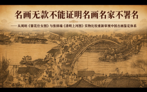 名畫無款不能證明名畫名家不署名——從周昉《簪花仕女圖》與張擇端《清明上河圖》實物比較重新審視中國古畫鑒定體系